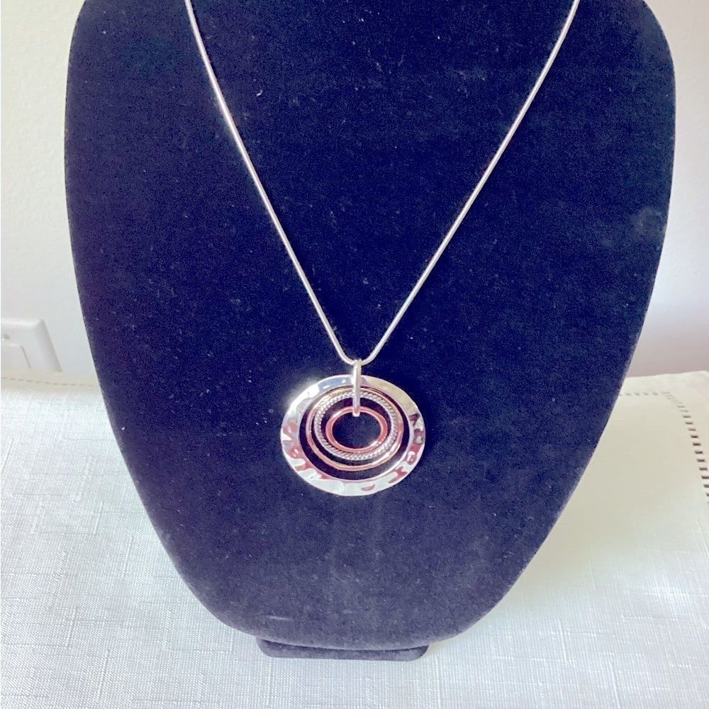 Spiral Two Tone Pendant Necklace